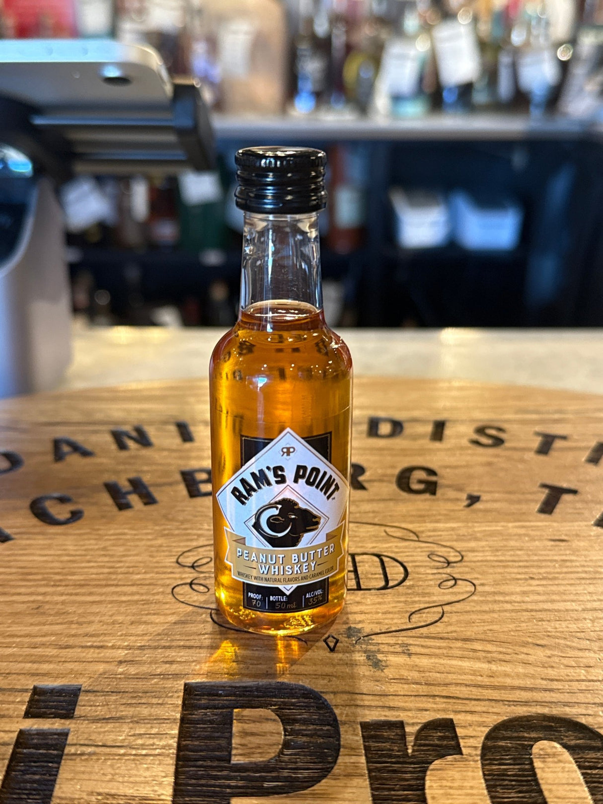 Ram's Point Peanut Butter Whiskey 50ml (mini) - Hi Proof - RAM'S POINT