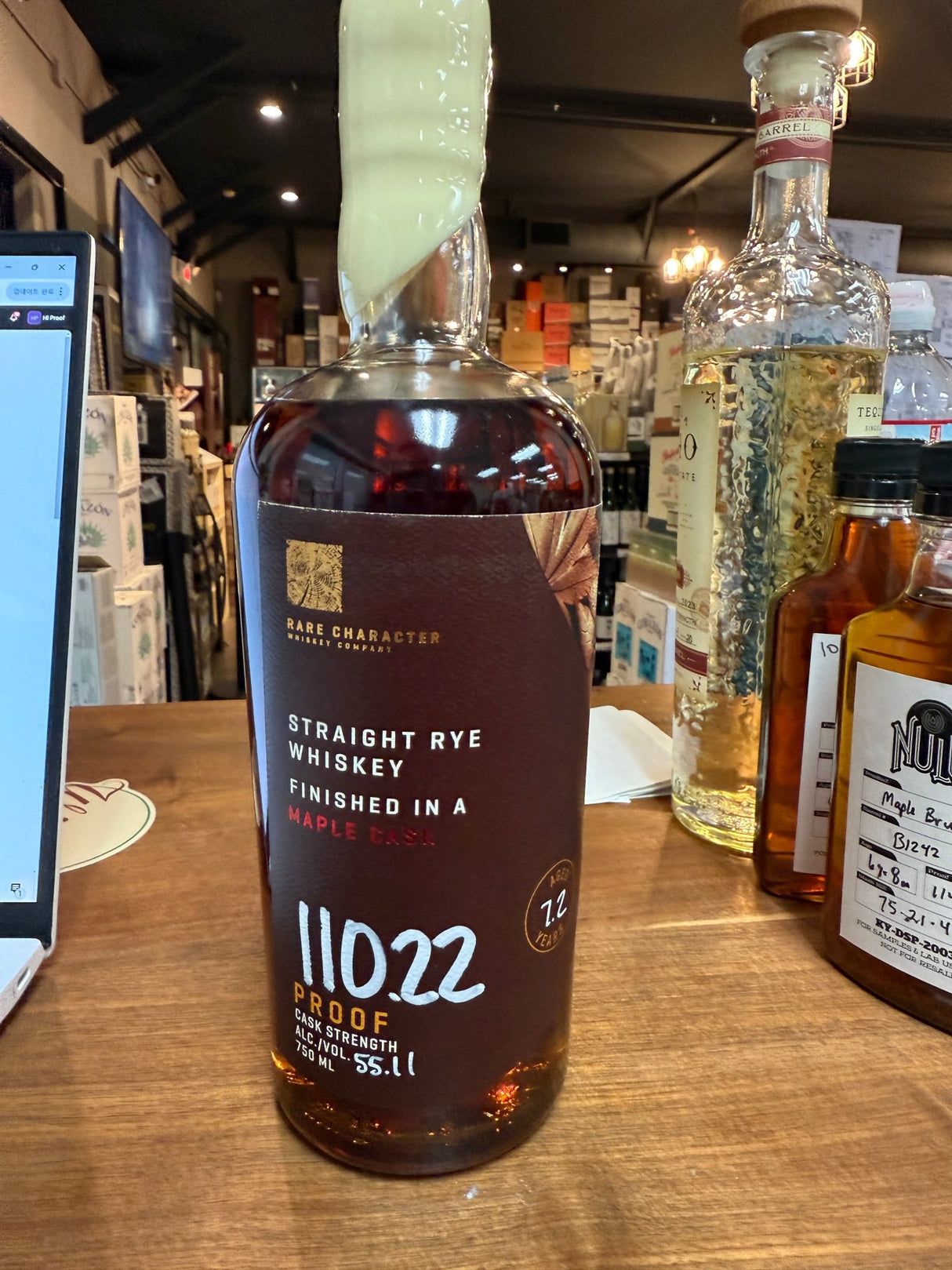 Rare Character Maple Cask Finished Rye Whiskey 750ml 110.22 proof 7.2 year - Hi Proof - Rare Character