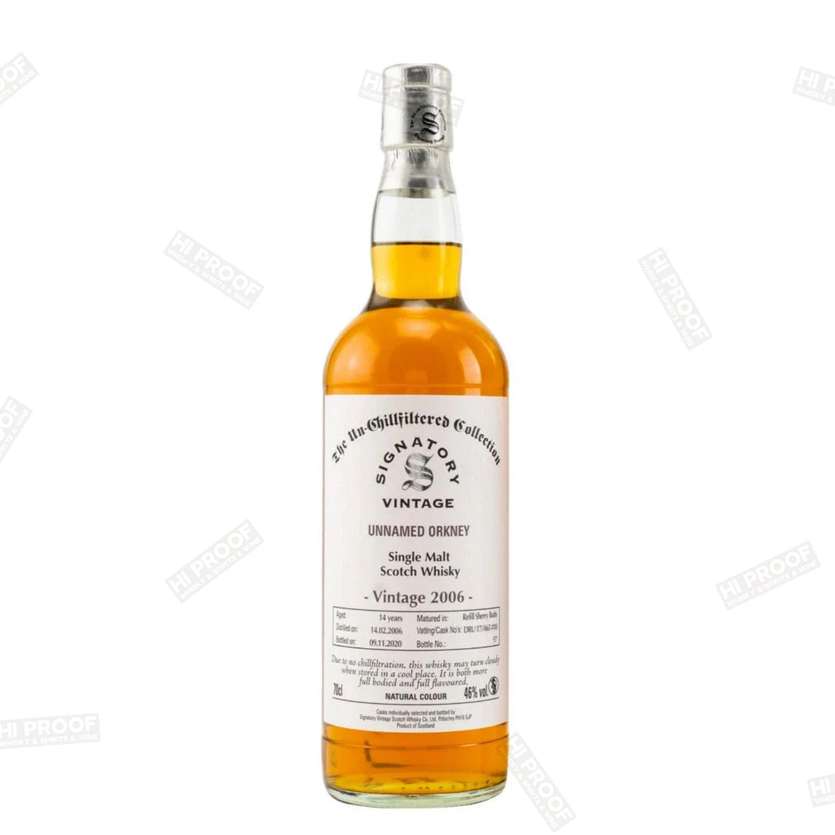 Signatory Unnamed Orkney 2006 14 Year Old Single Barrel Single Malt Whisky 750ml - Hi Proof - Signatory