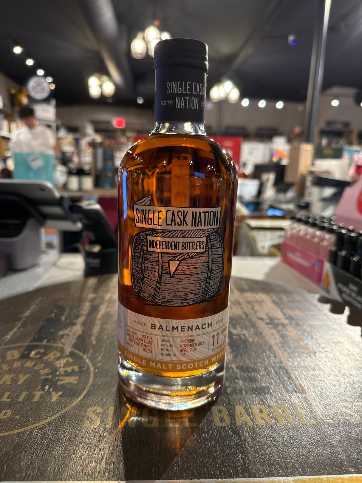 Single Cask Nation Balmenach 2012 11 year Heavy Toast Medium Car Cask 180251 750 ml 59.5% alc - Hi Proof - Balmenach
