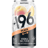 196 Vodka Cocktail Seltzer Peach by Suntory showing nutrition label and product details