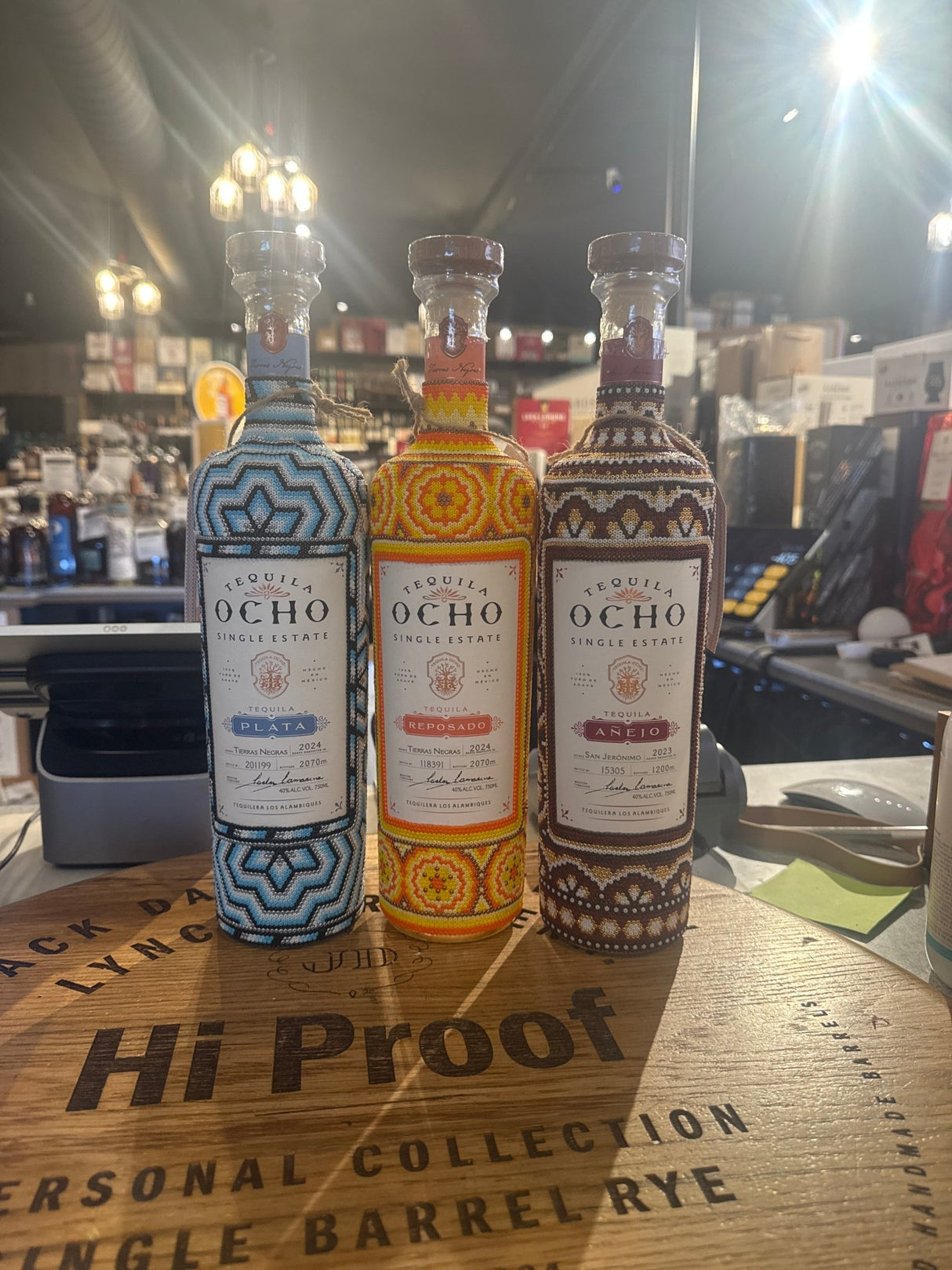Tequila Ocho Huichol Art Limited Edition 750mL 3 Bottles Bundle - Hi Proof - Tequila Ocho
