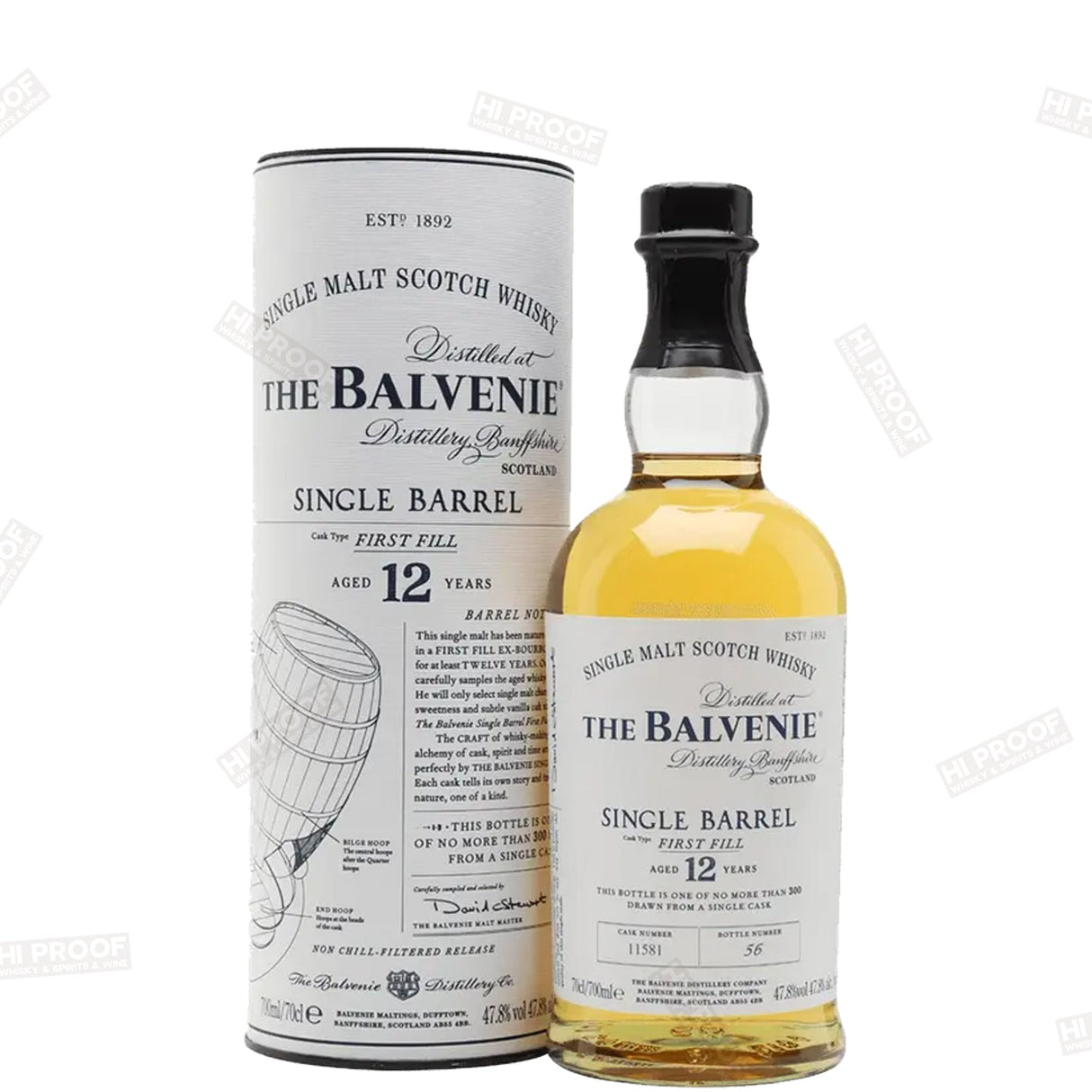 The Balvenie Single Barell First Fill Single Malt Scotch Whiskey 12Year 750ml - Hi Proof - Balvenie