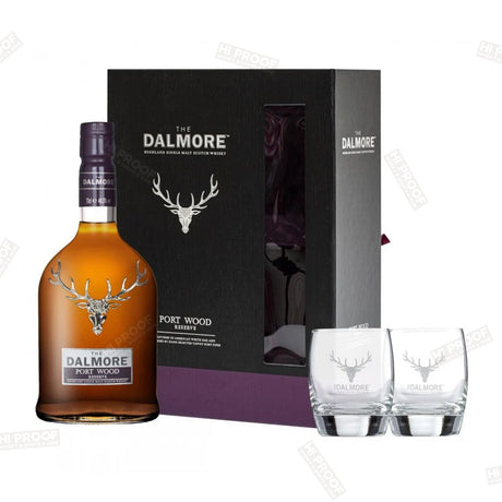 The Dalmore Port Wood Reserve Rock Glasses Gift Set Single Malt Scotch 750ml - Hi Proof - Dalmore