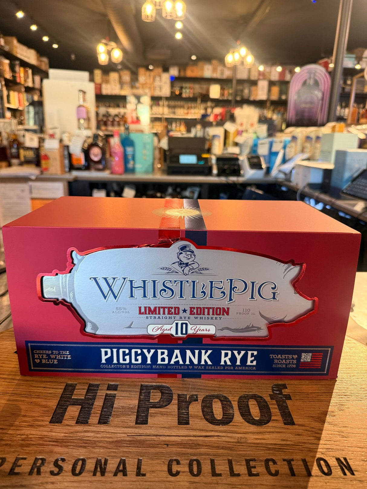 WhistlePig PiggyBank Rye “Rye, White & Blue" 10 Year Straight Rye Whiskey 110 Proof 1L - Hi Proof - WhistlePig