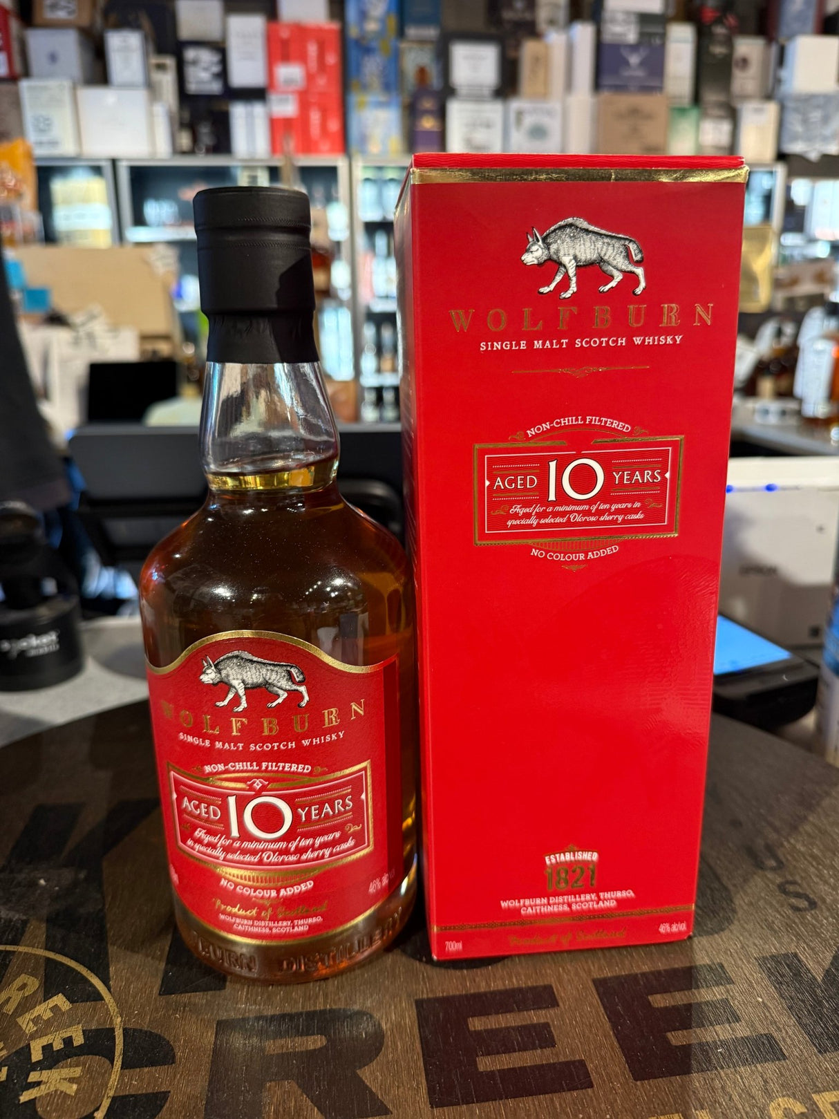 Wolfburn 10 Years Single Malt Scotch Whisky 46% Alc 700ml - Hi Proof - Wolfburn