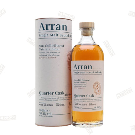 Arran Single malt Scotch Quarter Cask Non-Chill Filtered Natural Colour 112.4pf 700ml - Hi Proof - Arran