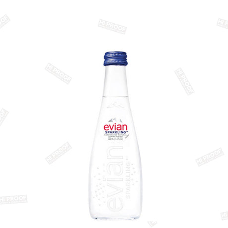 Evian Sparkling Spring Water Glass 330ml - Hi Proof - Evian