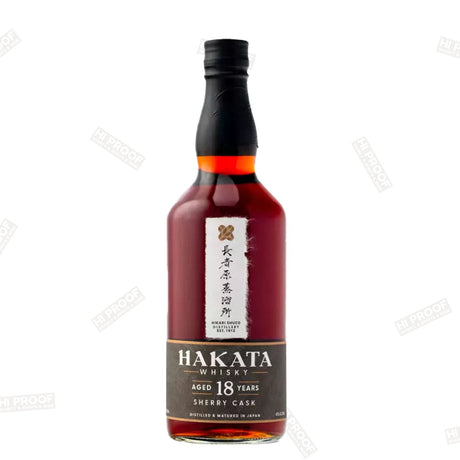 HAKATA 18 YEAR OLD SHERRY CASK JAPANESE WHISKY with wooden case 700ML - Hi Proof - Hakata