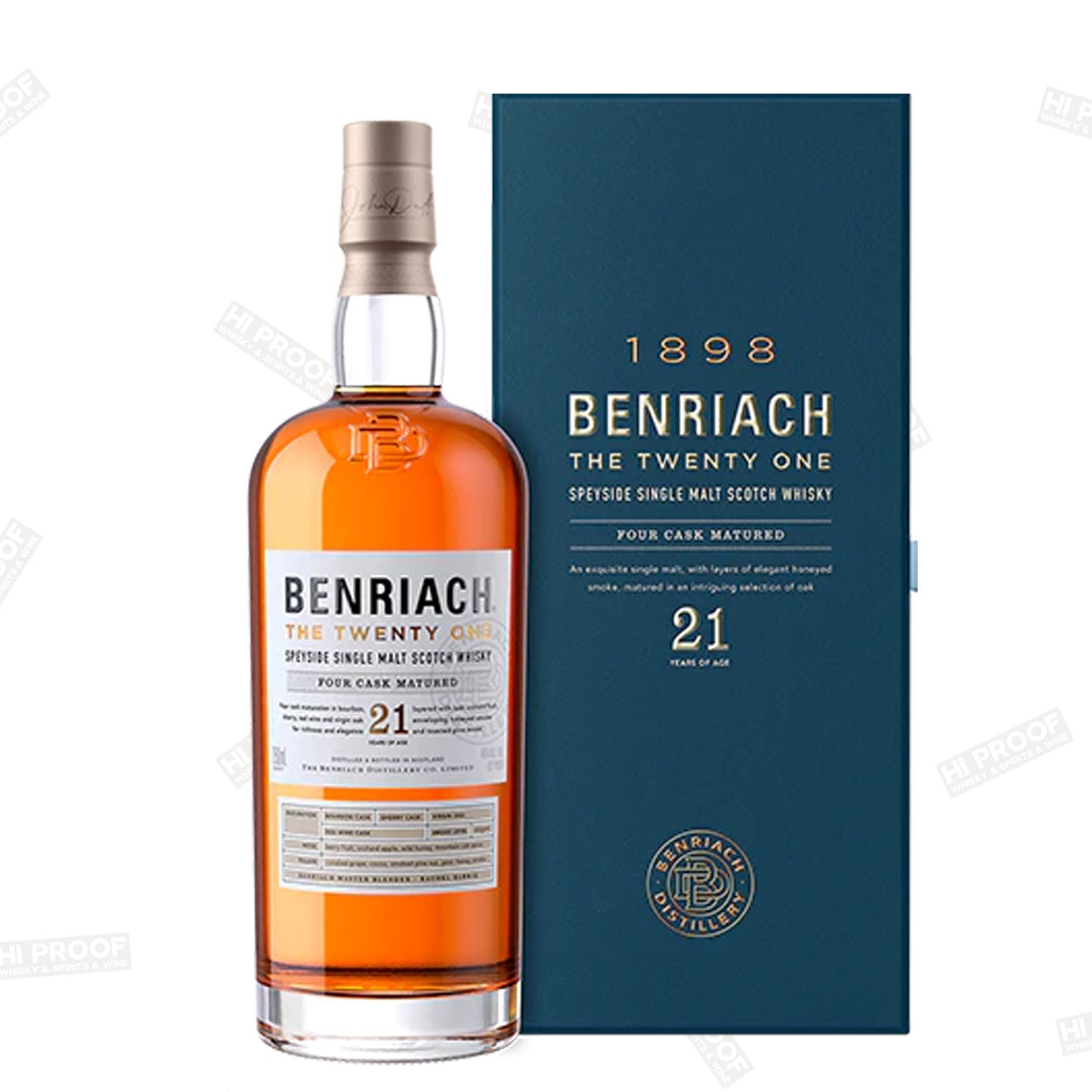 BenRiach 21 Year Four Cask Single Malt Scotch – Hi Proof